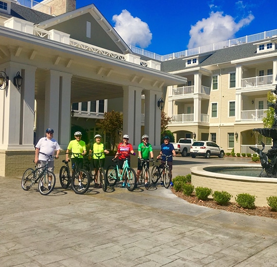 bike riders outside carolina bay