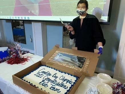 Blue Team celebration cake